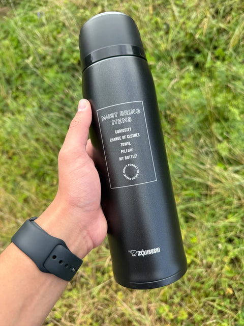 Zojirushi SJ-JS Black stainless steel insulated bottle, large capacity travel thermos 800 ml to 1030 ml, durable and stylish design