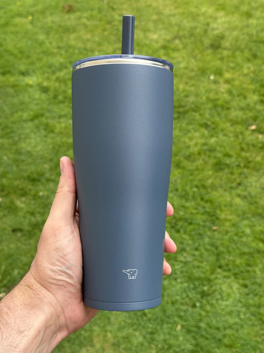 Zojirushi SX-HA Straw Tumbler Dark Blue, stainless steel insulated tumbler with reusable straw, BPA-free cold drink cup 720 ml (24.35 oz) and 890 ml (30.10 oz)