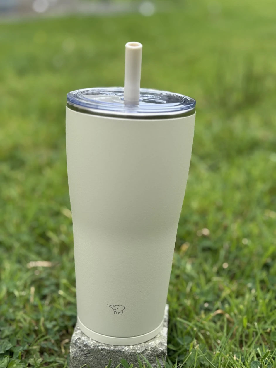 Zojirushi SX-HA Straw Tumbler Sand Beige, stainless steel insulated cup with reusable straw, BPA-free cold drink tumbler 720 ml (24.35 oz) and 890 ml (30.10 oz)