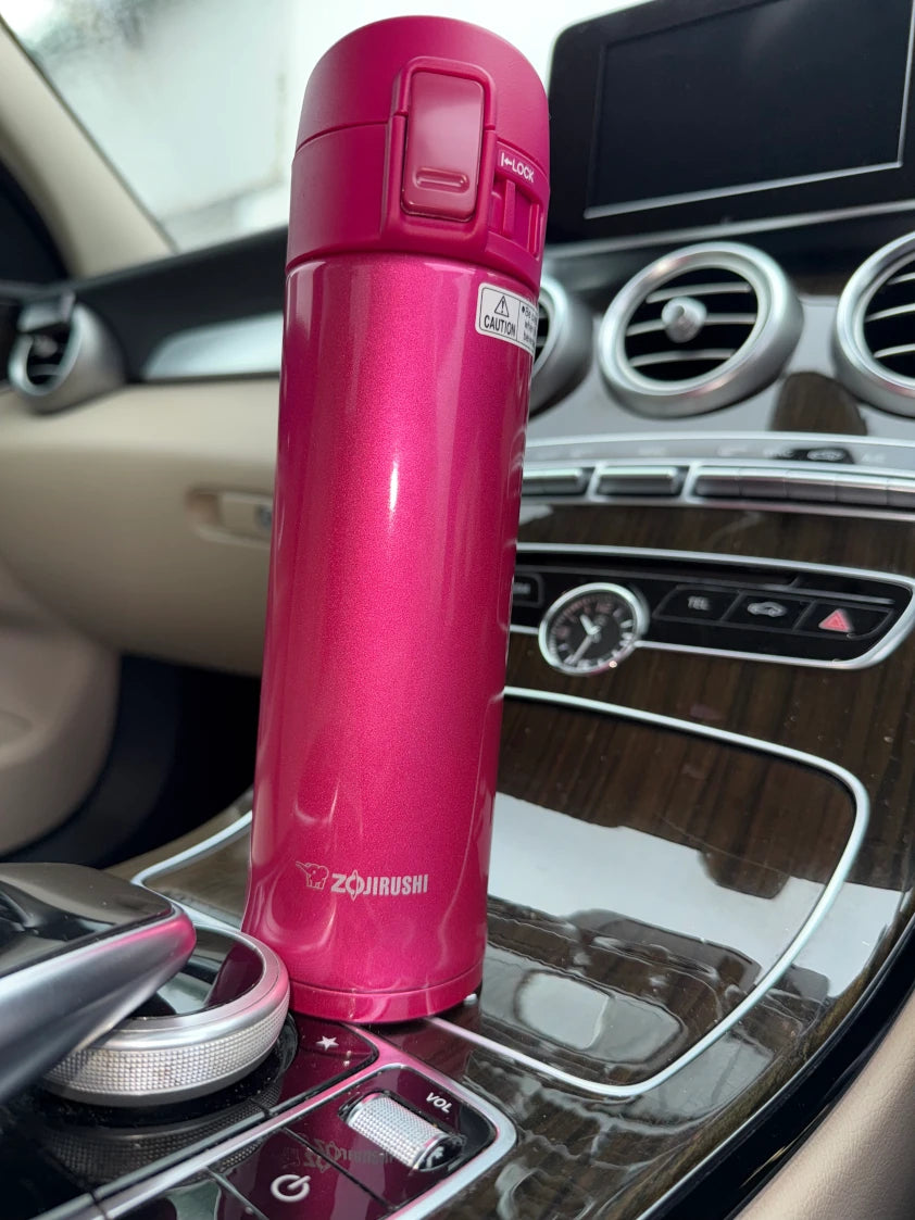 Zojirushi SM-KHE48 Deep Cherry Travel Mug – 480 ml stainless steel vacuum insulated mug, BPA-free, leakproof, stylish Japanese design, Ireland